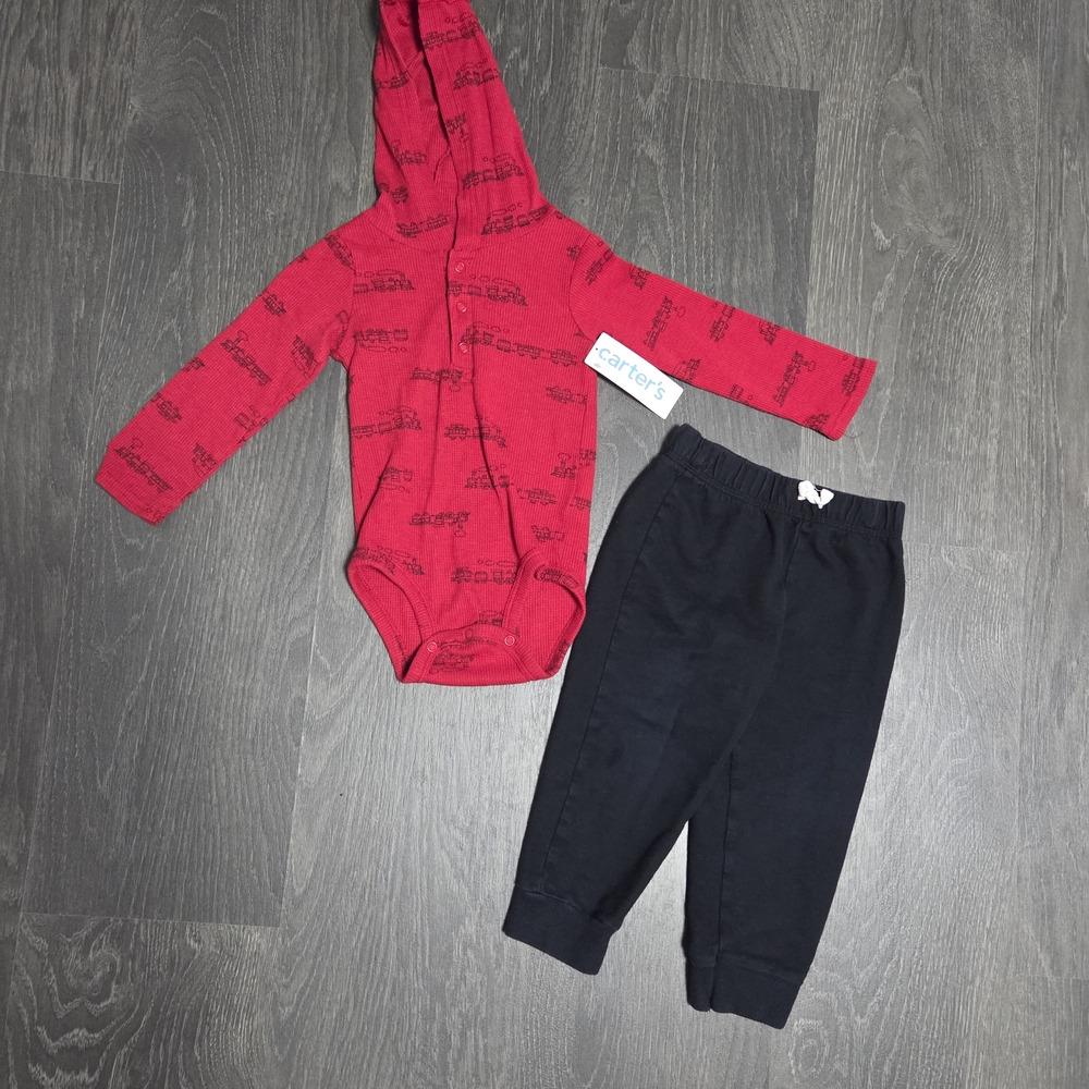 NWT Carter's Red Onesie W/Black Pant 24 mos